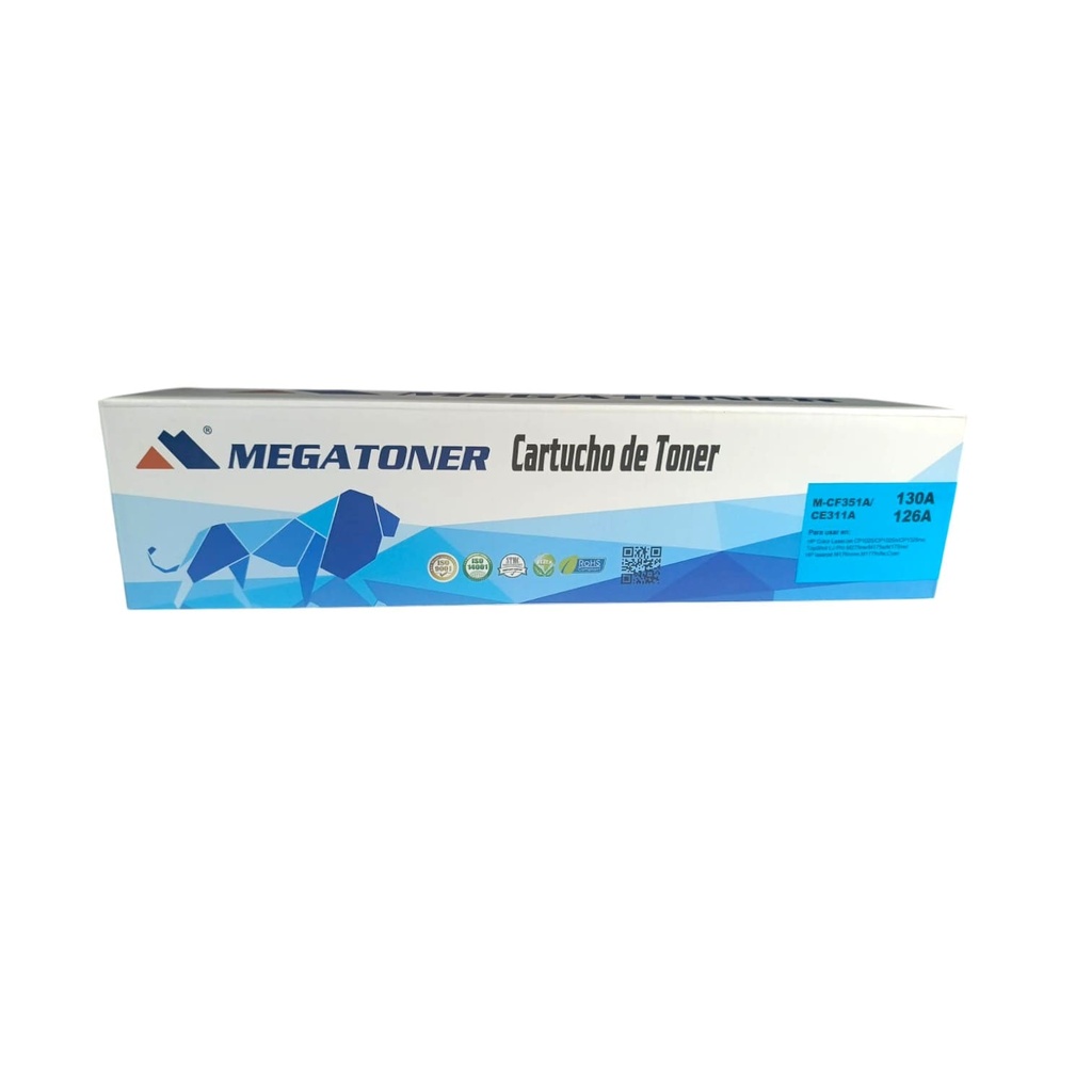 Tóner HP 130A/126A MEGATONER Genérico Cyan (M-CF351A/CE311A) Compatible con HP M176 M177