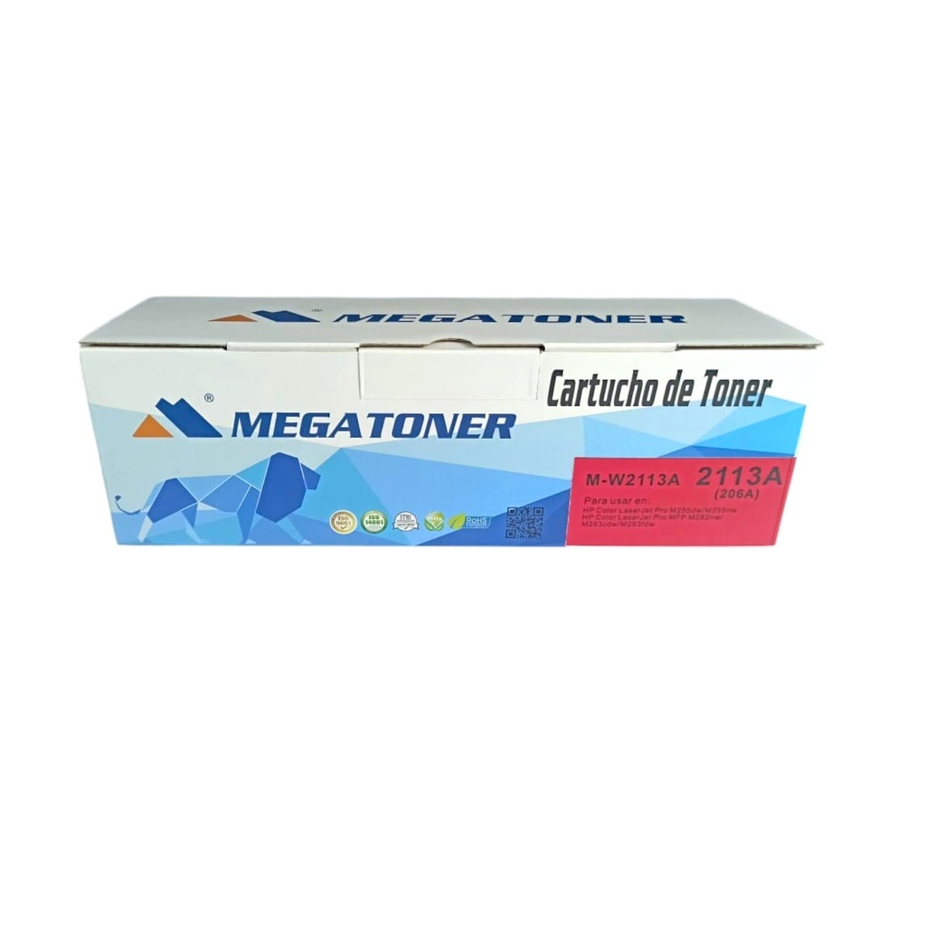Tóner HP 206A sin chip MEGATONER Genérico Negro (M-W2113Asc) Compatible con HP M283fdw M255dw