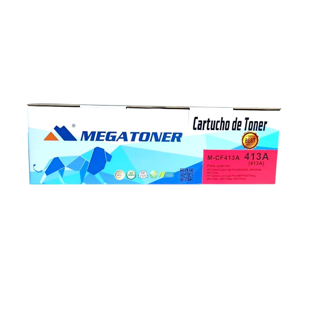 Tóner HP 413A MEGATONER Genérico Negro (M-CF413A) Compatible con HP M452 M477