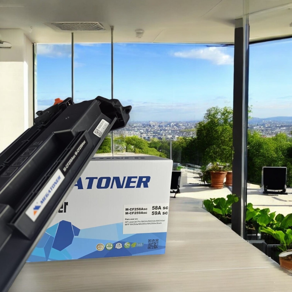 Tóner HP 58A/59A sin chip MEGATONER Genérico Negro (M-CF258Asc/CF259Asc) Compatible con HP M404 M428