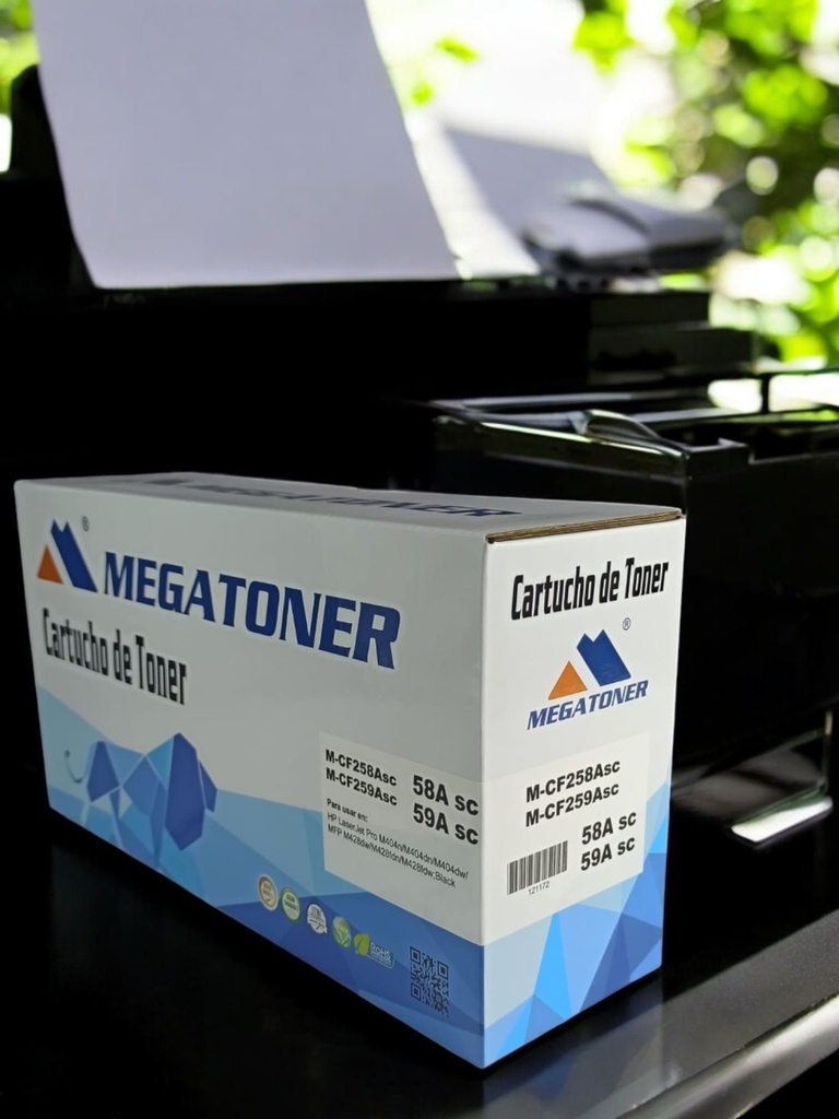 Tóner HP 58A/59A sin chip MEGATONER Genérico Negro (M-CF258Asc/CF259Asc) Compatible con HP M404 M428
