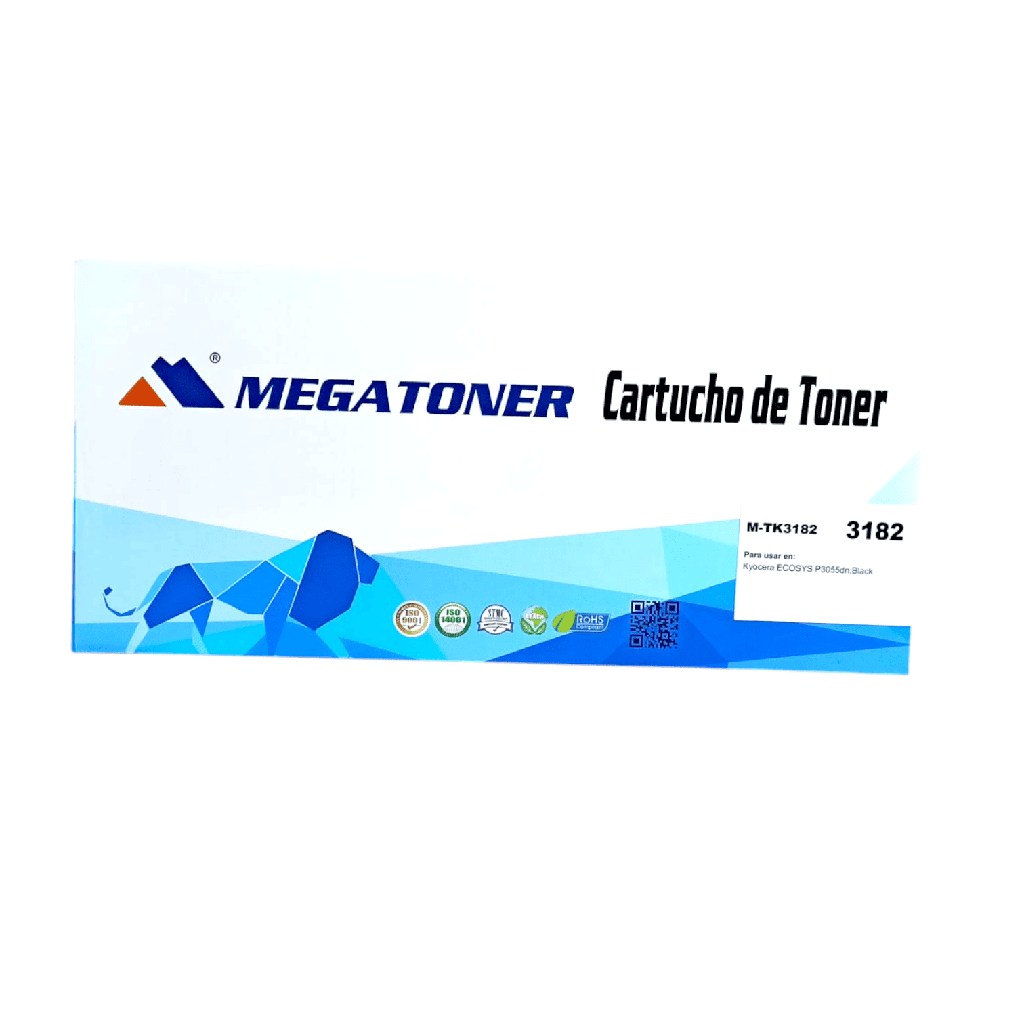Tóner Kyocera 3182 MEGATONER Genérico Negro (M-TK3182) Compatible con Kyocera ECOSYS P3055dn