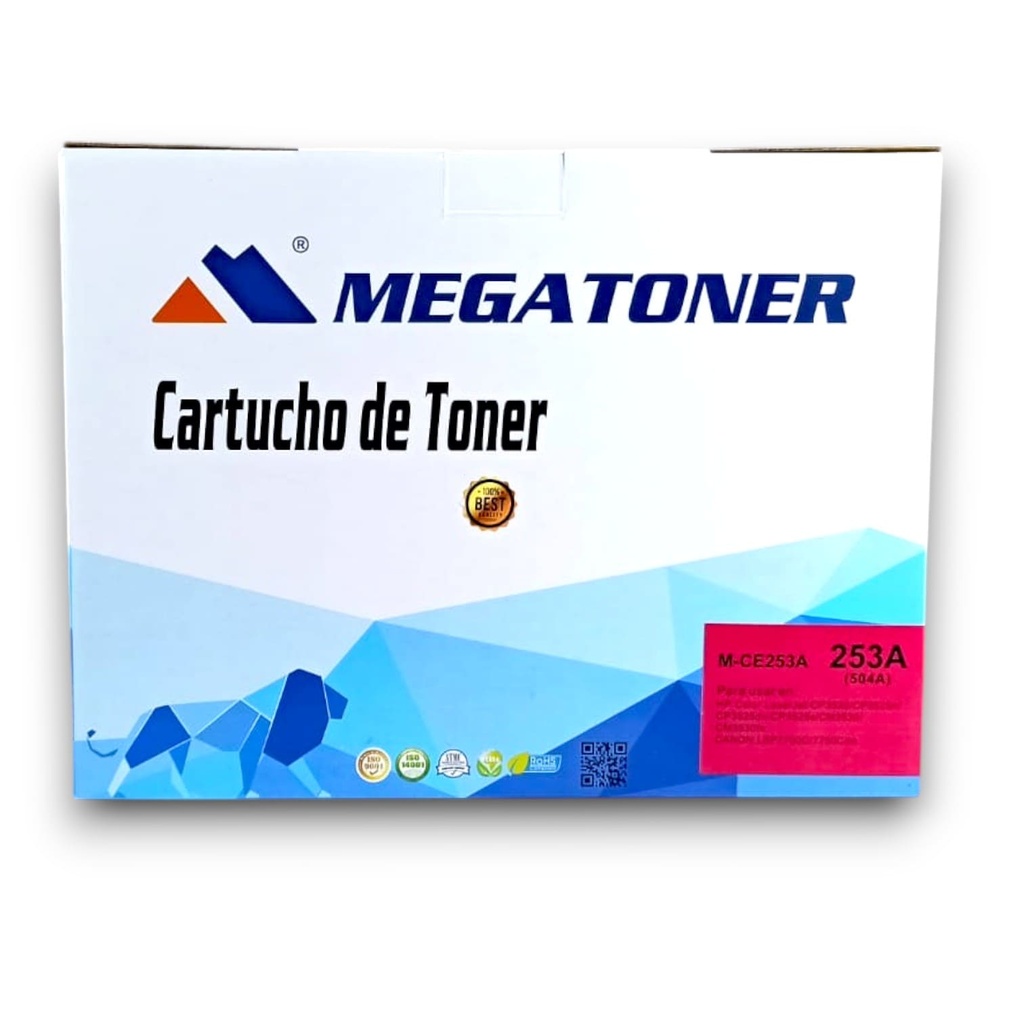 Tóner HP 504A MEGATONER Genérico Negro (M-CE253A) Compatible con HP CP3525 CM3530