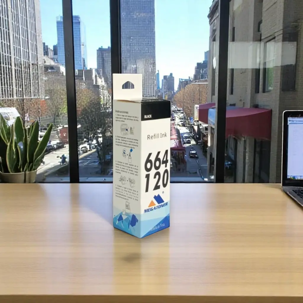 Botella de Tinta Epson 664 MEGATONER Genérico Negro (M-T664120) Compatible con Epson L220 L365 L565 (1).webp