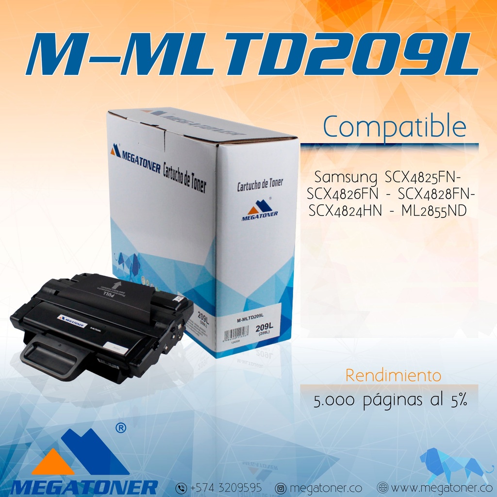 Cartucho MEGATONER M-MLTD209L (209L)