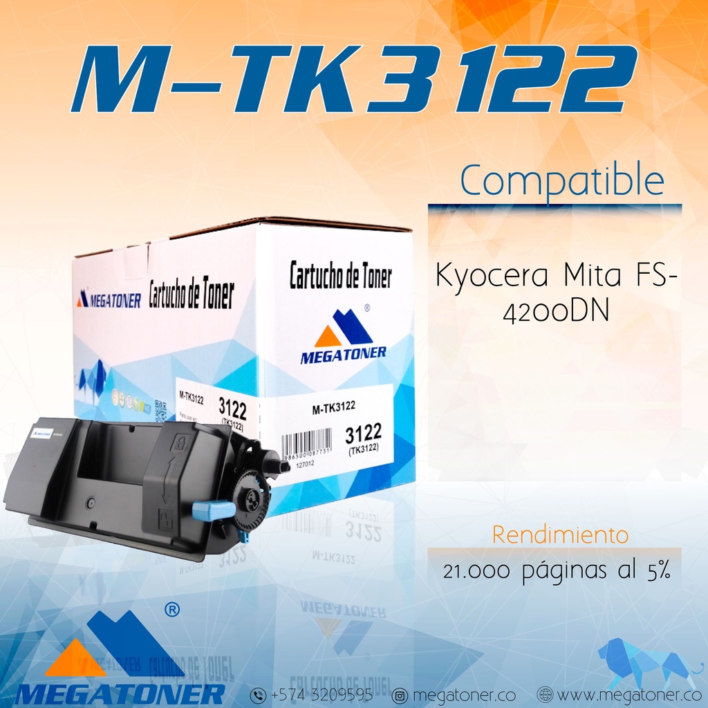 Cartucho MEGATONER M-TK3122 (3122)