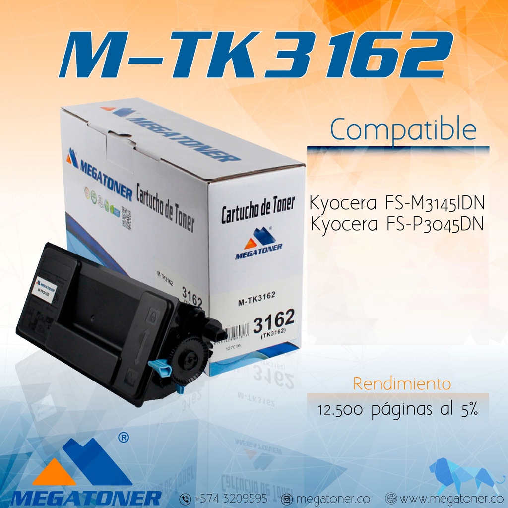 Cartucho MEGATONER M-TK3162 (3162)