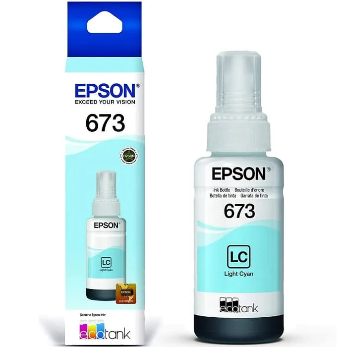 [215011] Botella de Tinta Epson 673 Cian Claro T673520 | Original