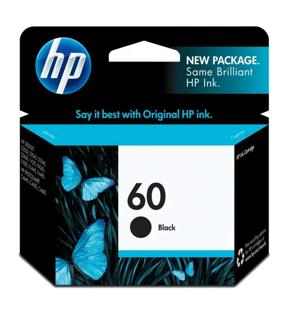 Cartucho de Tinta HP 60 Negra CC640WL | Original