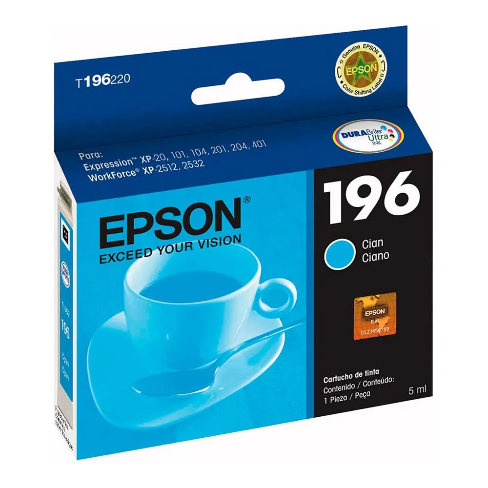 [215041] Cartucho de Tinta Epson T196220 Cyan | Original