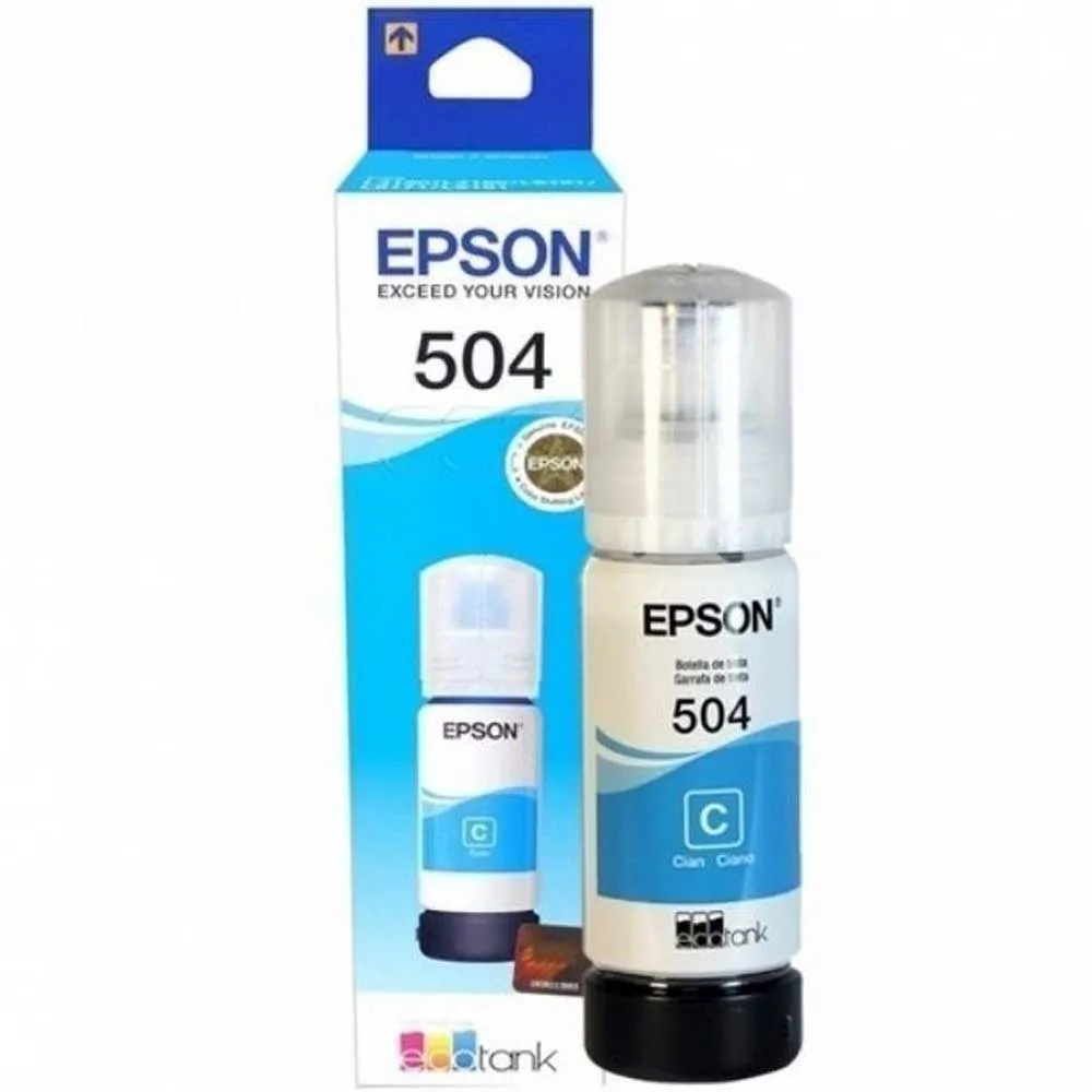 [215032] Botella de Tinta Epson 504 Cian T504220 | Original