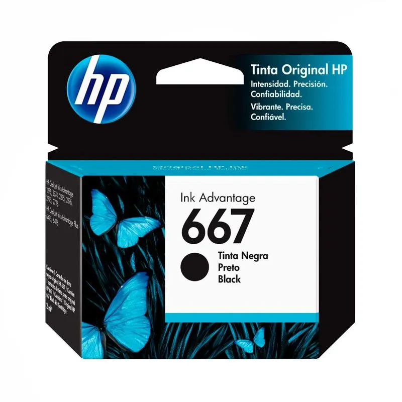 Cartucho de Tinta HP 667 Negro (3YM79AL) | Original