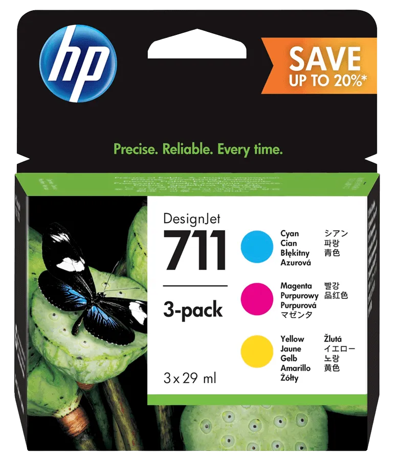 [211139] Cartucho de Tinta HP 711A Pack Tricolor (CZ133A) | Original