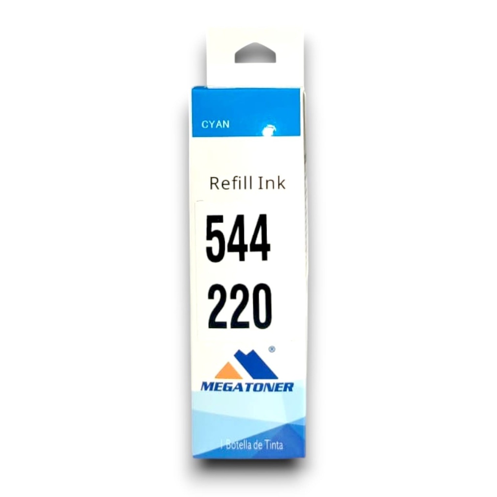 Botella de Tinta Epson 544 MEGATONER Genérico Cyan (M-T544220) Compatible con Epson L1110 L3110 L3150 L5190