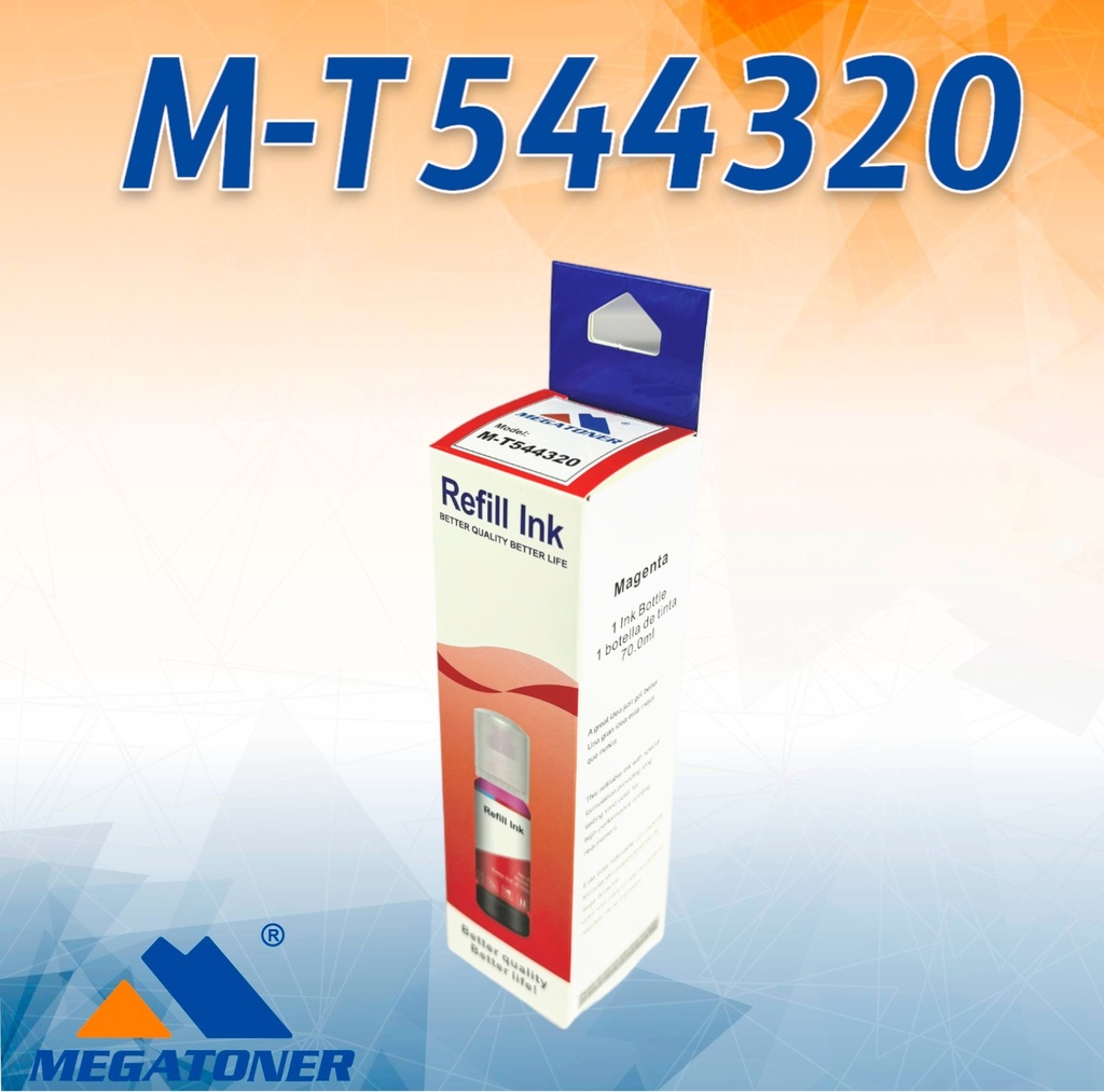 Botella de Tinta Epson 544 MEGATONER Genérico Magenta (M-T544320) Compatible con Epson L1110 L3110 L3150 L5190
