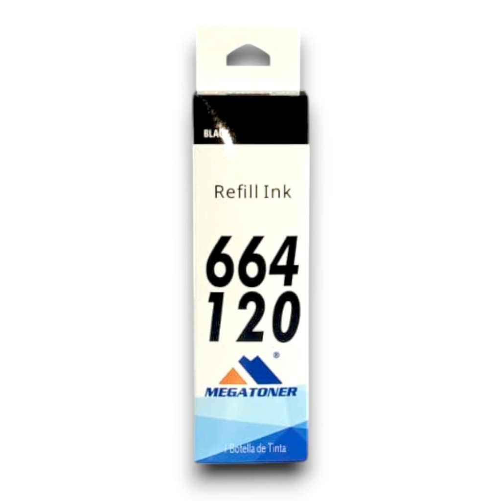 Botella de Tinta Epson 664 MEGATONER Genérico Negro (M-T664120) Compatible con Epson L220 L365 L565