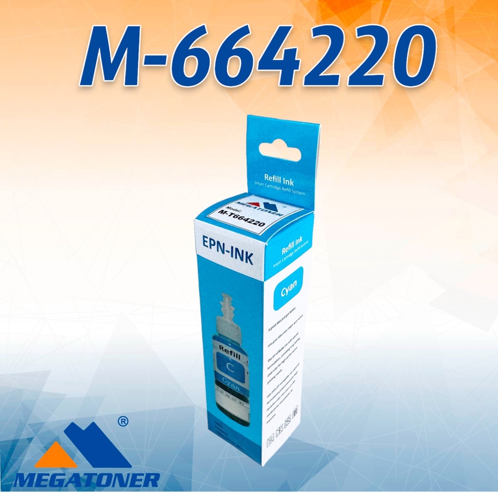 Botella de Tinta Epson 664 MEGATONER Genérico Cyan (M-T664220) Compatible con Epson L1110 L3110 L3150 L5190