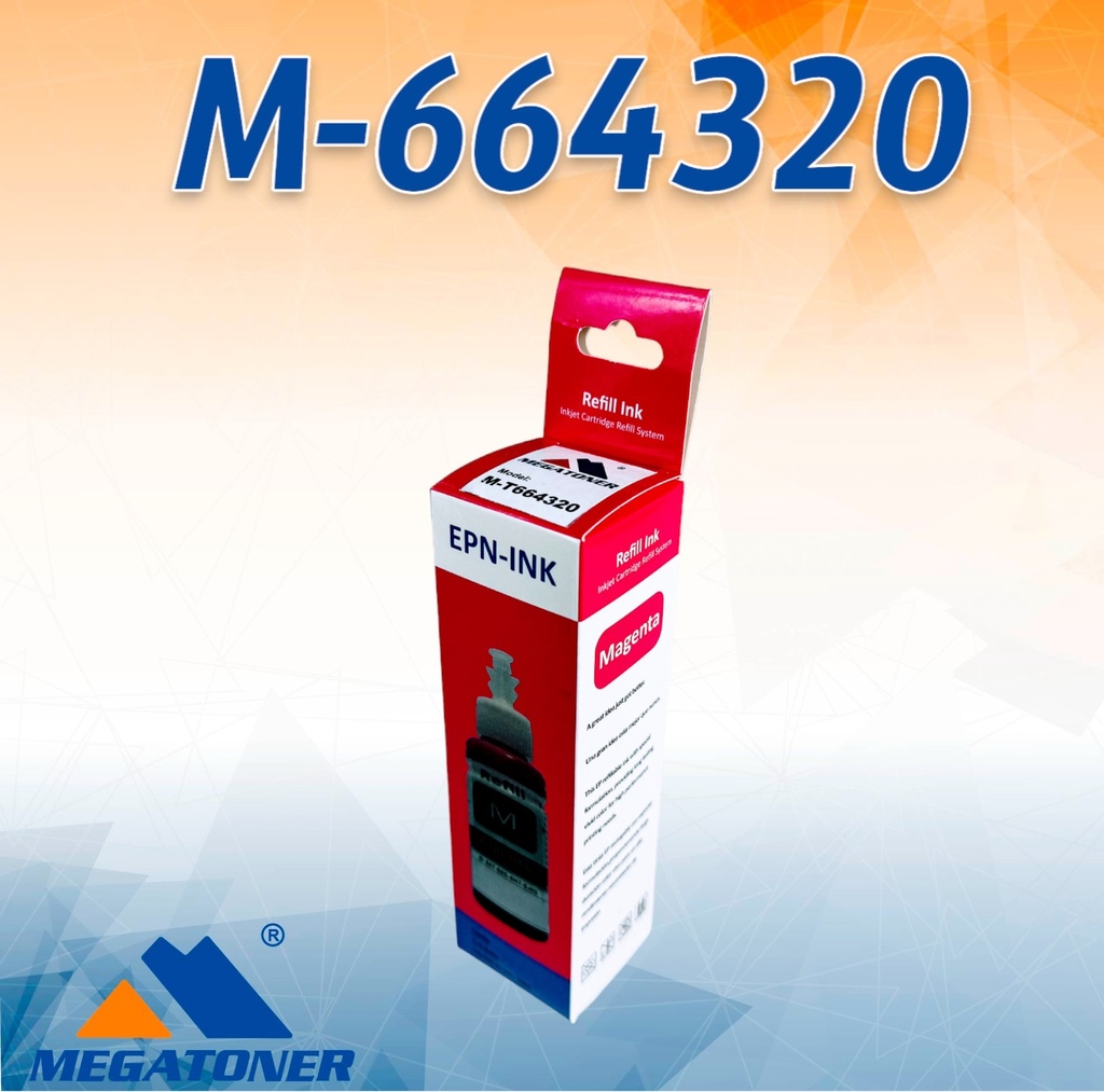 Botella de Tinta Epson 664 MEGATONER Genérico Magenta (M-T664320) Compatible con Epson L1110 L3110 L3150 L5190