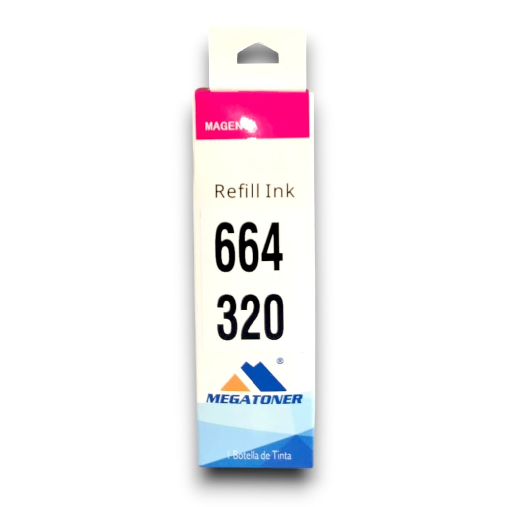 Botella de Tinta Epson 664 MEGATONER Genérico Magenta (M-T664320) Compatible con Epson L1110 L3110 L3150 L5190