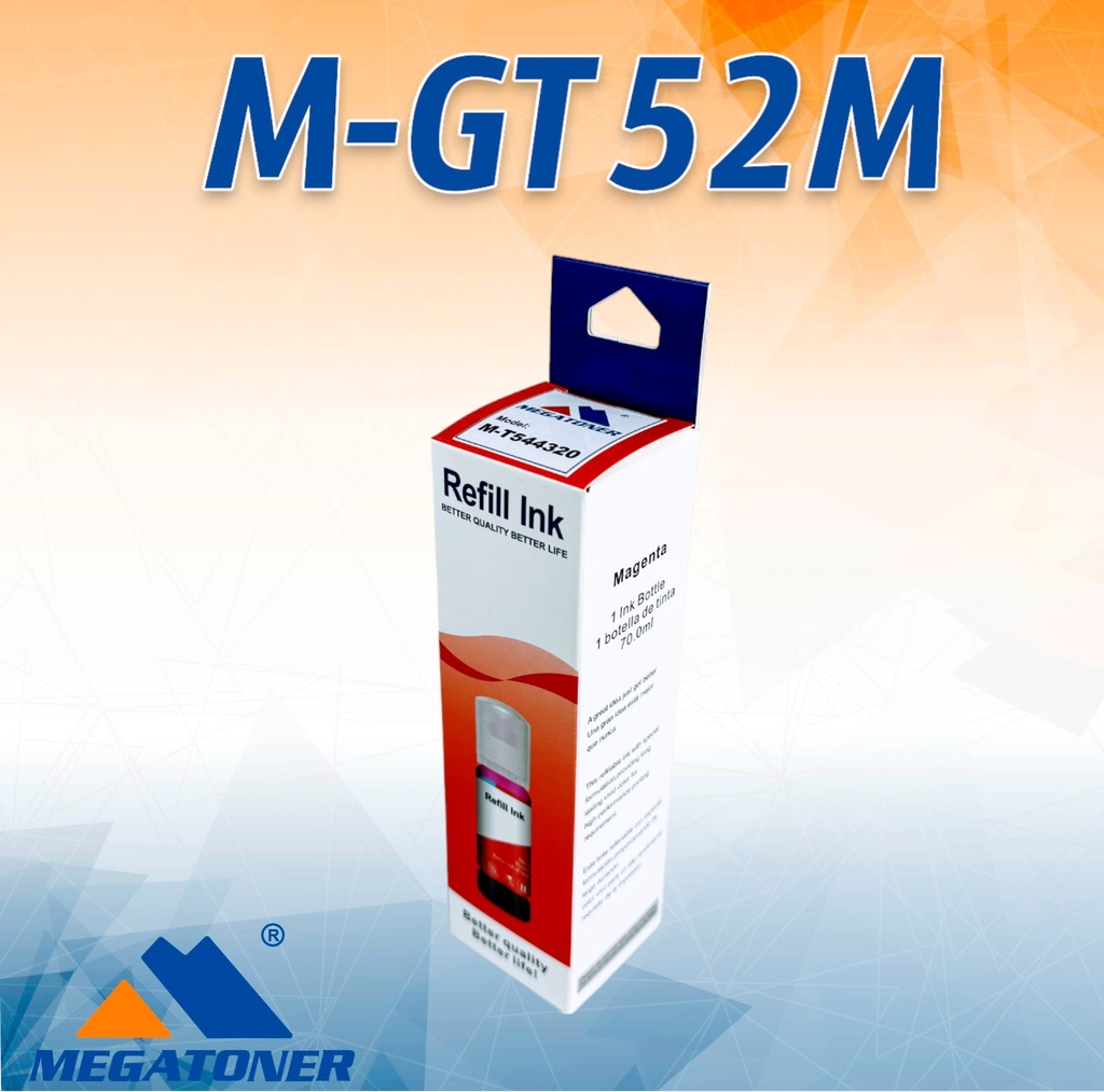 Botella de Tinta HP GT52 MEGATONER Genérico Magenta (M-GT52M) Compatible con HP Ink Tank 100 300 400 415 GT5800 GT5810 GT5820 Smart Tank 400 500 520 530 600 700 720 6000 7000