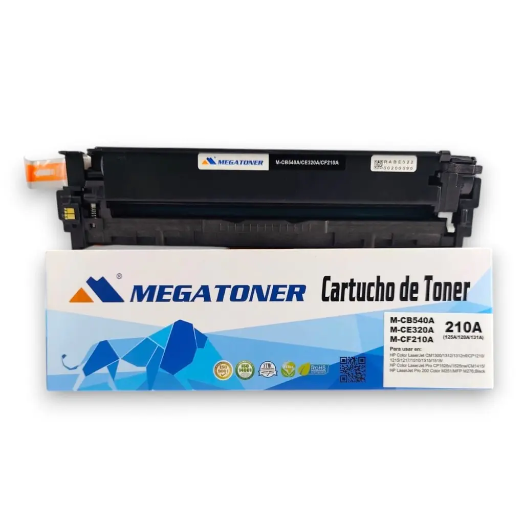 Tóner HP 125A/128A/131A Negro CB540A/CE320A/CF210A Compatible con HP CM1300, CP1210, 1510, CP1515, CP1525, CM1415, 200 M251, M276 | Megatoner