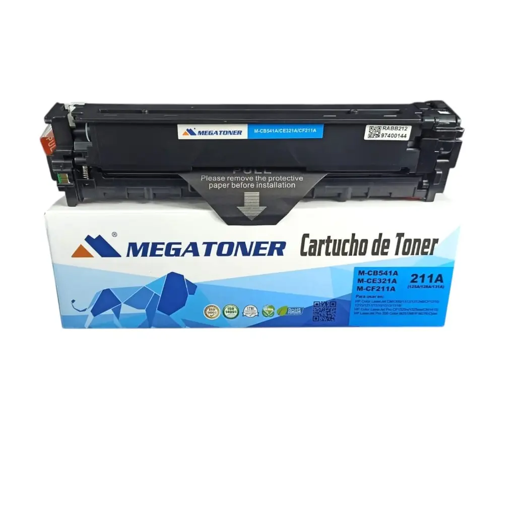 [121067] Tóner HP 125A/128A/131A Cian CB541A/CE321A/CF211A Compatible con HP CM1300, CP1210, 1510, CP1515, CP1525, CM1415, 200 M251, M276 | Megatoner