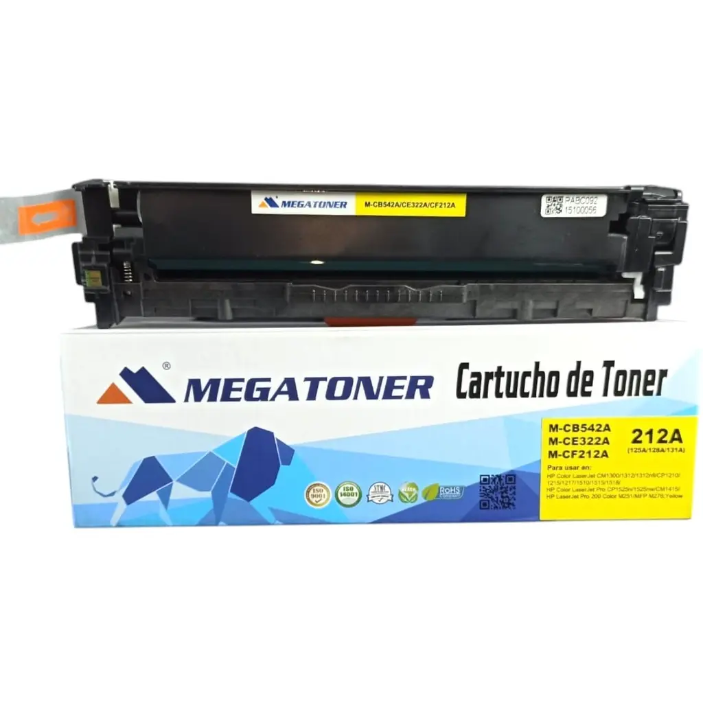 [121068] Tóner HP 125A/128A/131A Amarillo CB542A/CE322A/CF212A Compatible con HP CM1300, CP1210, 1510, CP1515, CP1525, CM1415, 200 M251, M276 | Megatoner