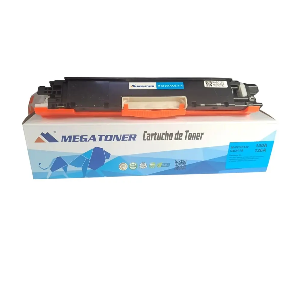 Tóner HP 130A/126A Cian Con Chip CF351A/CE311A Compatible con HP M176, M177, CP1025 | Megatoner