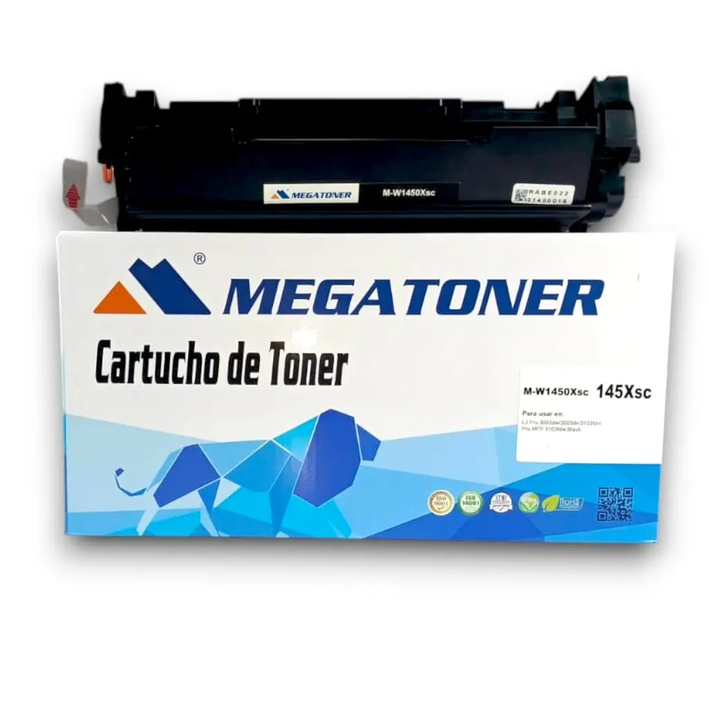 [121217] Tóner HP 145X Negro sin chip W1450X Compatible con HP 3003, 3103 | Megatoner