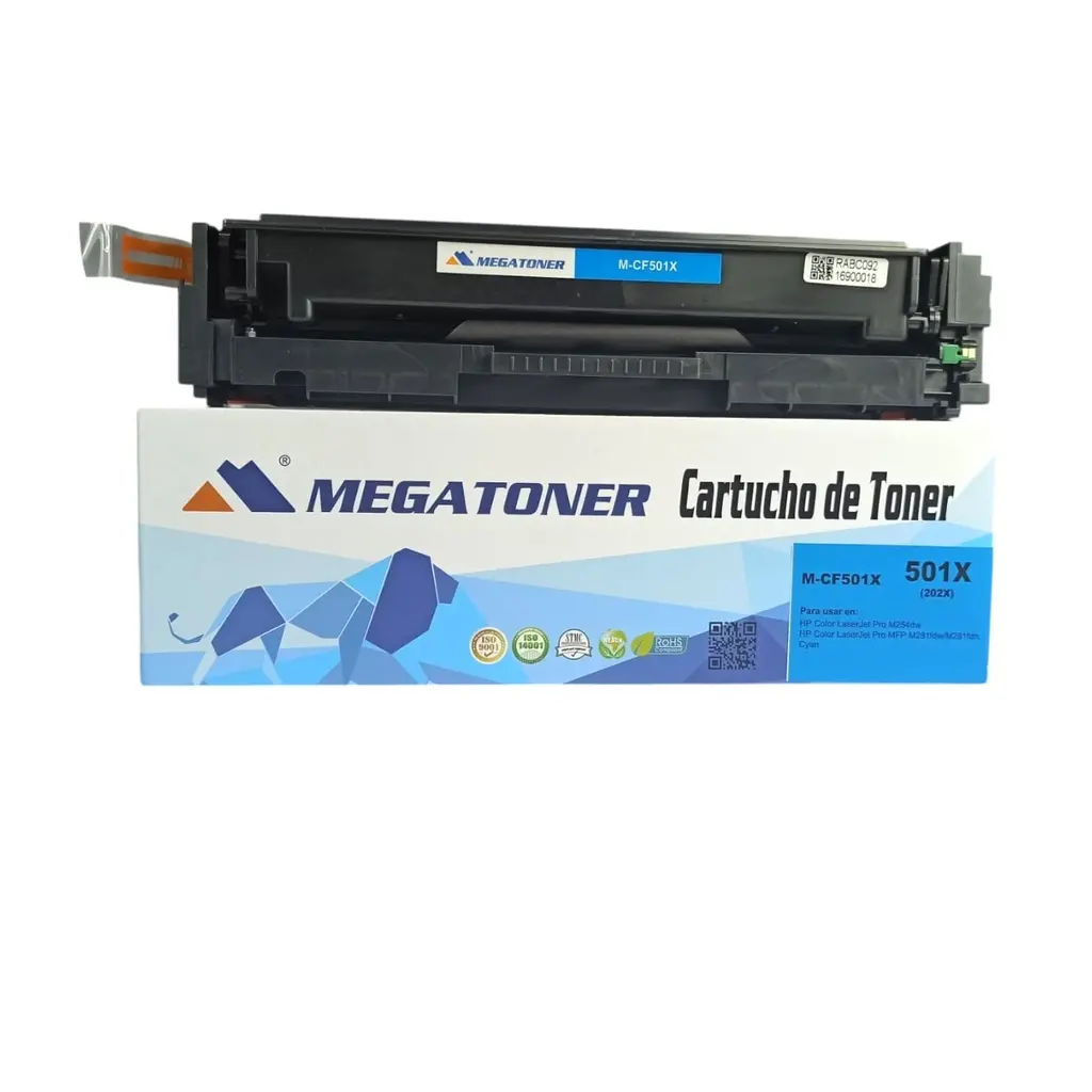 [121156] Tóner HP 202X Cian CF501X Compatible con HP M254, M281 | Megatoner
