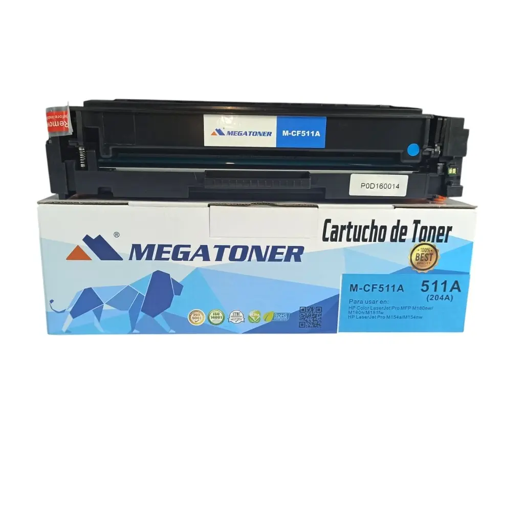 Tóner HP 204A Cian CF511A Compatible con HP M154, M180 | Megatoner