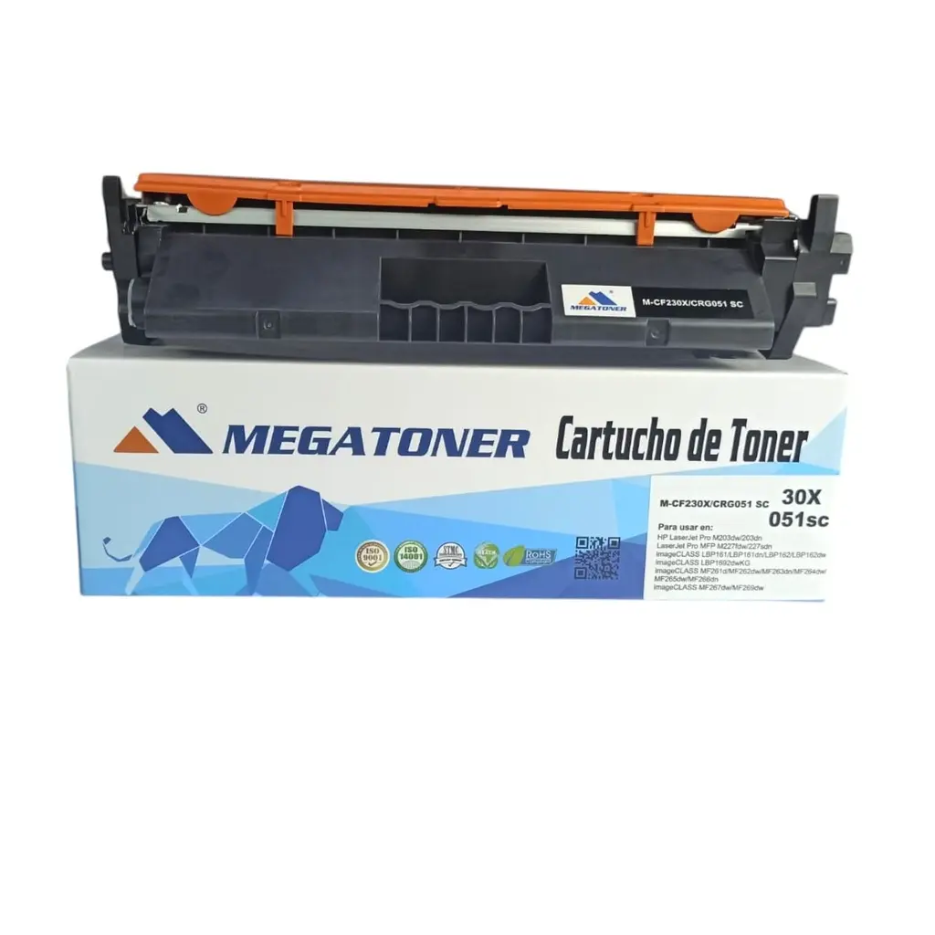 Tóner HP 30X sin chip Negro CF230X Compatible con  
HP M203, M227 | Megatoner