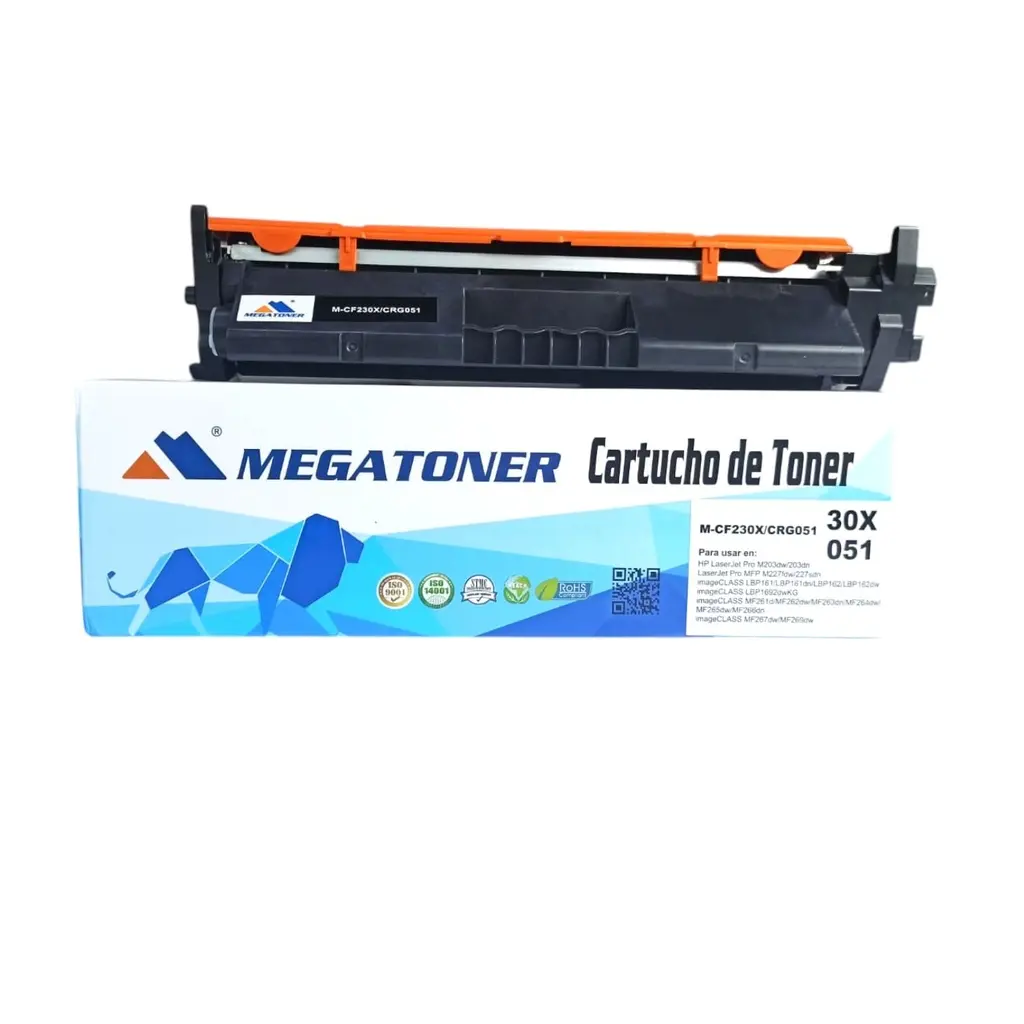 [121145] Tóner HP 30X/051 (CF230X/CRG051) Compatible con Canon LBP161, LBP162, LBP1692, MF261, MF262, MF263, MF264, MF265, MF266, MF267, MF269  
HP M203, M227 | Megatoner