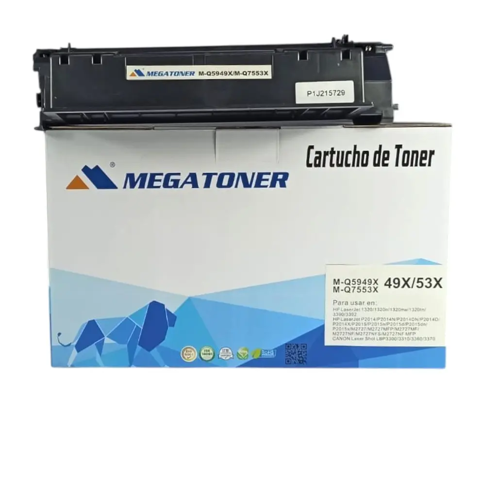 [121010] Tóner HP 49X/53X Negro Q5949X/Q7553X Compatible con HP 1320, 2014, 2015 | Megatoner