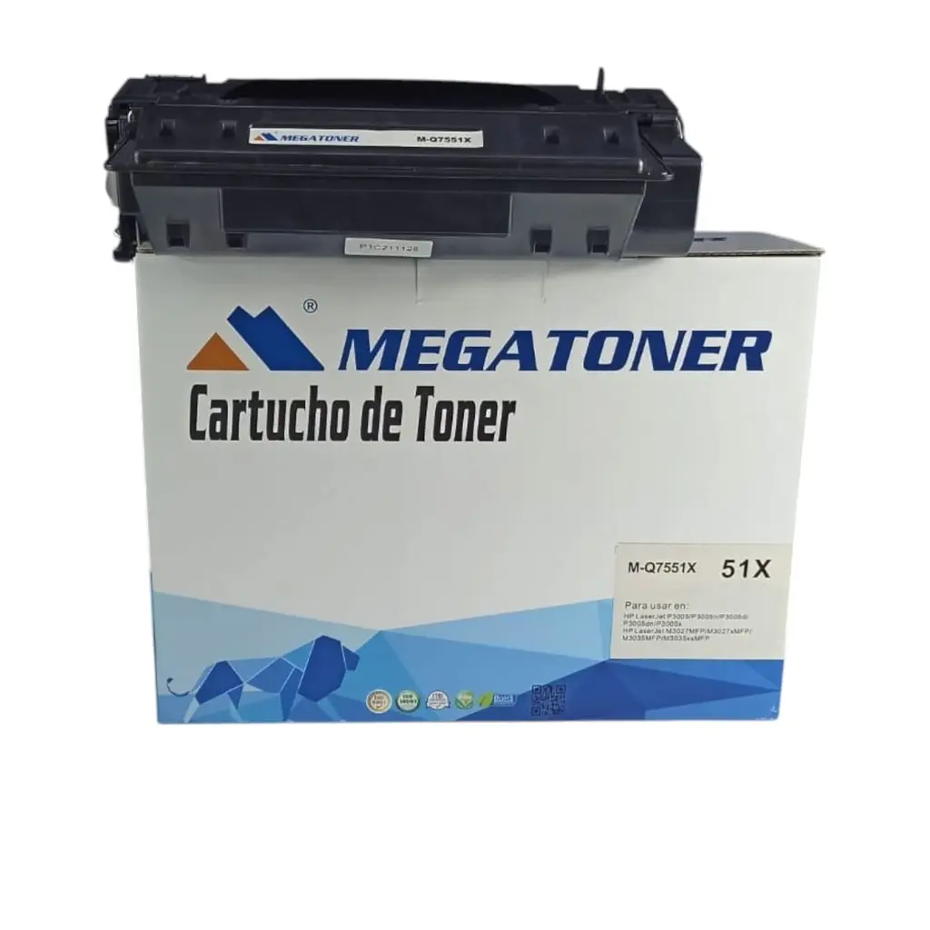 Tóner HP 51X Negro Q7551X Compatible con HP M3027, M3035, P3004, P3005 | Megatoner