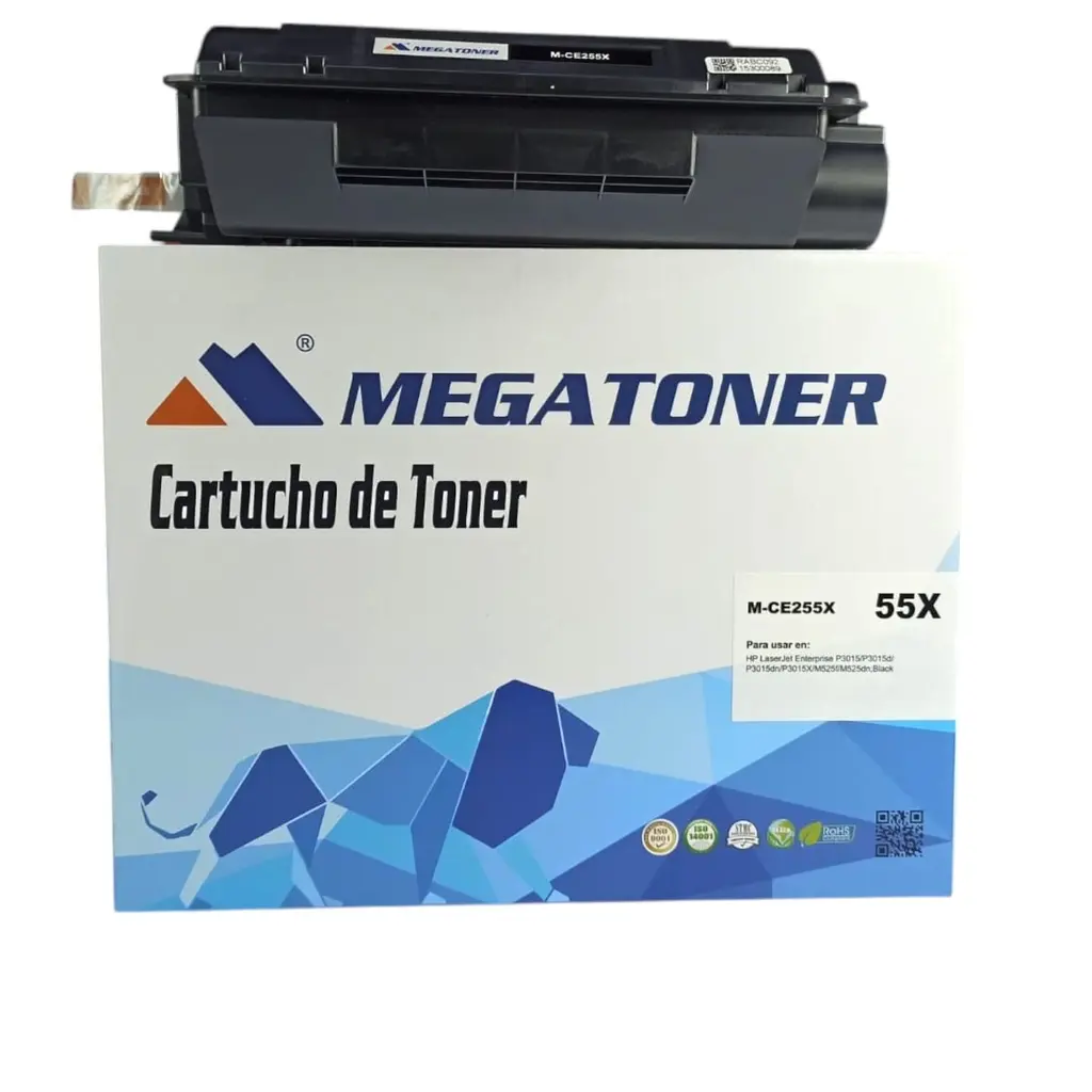 [121019] Tóner HP 55X Negro CE255X Compatible con HP M525, P3015 | Megatoner