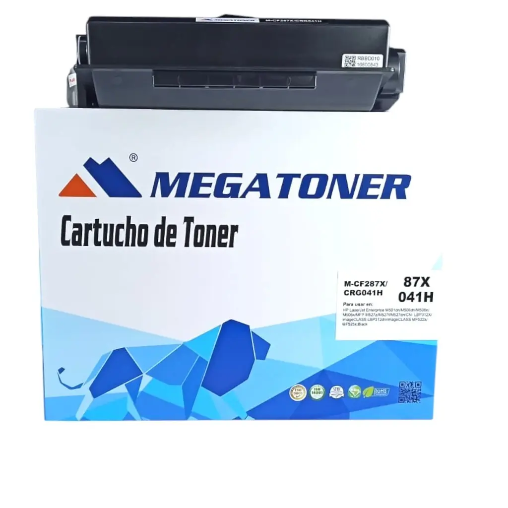 Tóner HP 87X (CF287X) Compatible con HP M501, M506, M527 | Megatoner