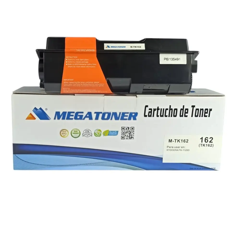 [127002] Tóner Kyocera 162 MEGATONER Genérico Negro (M-TK162) Compatible con Kyocera FS-1120D 1120DN P2035d | Megatoner