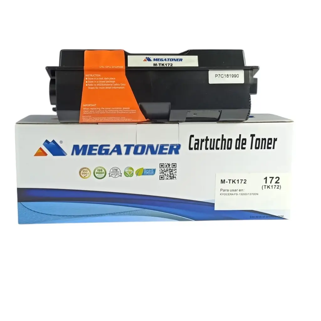 [127005] Tóner Kyocera 172 MEGATONER Genérico Negro (M-TK172) Compatible con Kyocera FS-1320DN 1370DN P2135d | Megatoner