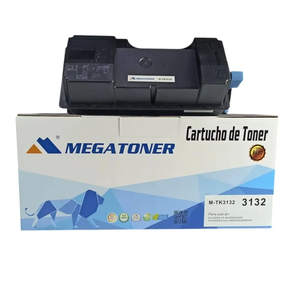Tóner Kyocera TK-3130 (3132) Negro Con Chip Compatible con FS-4200DN FS-4300DN | Megatoner