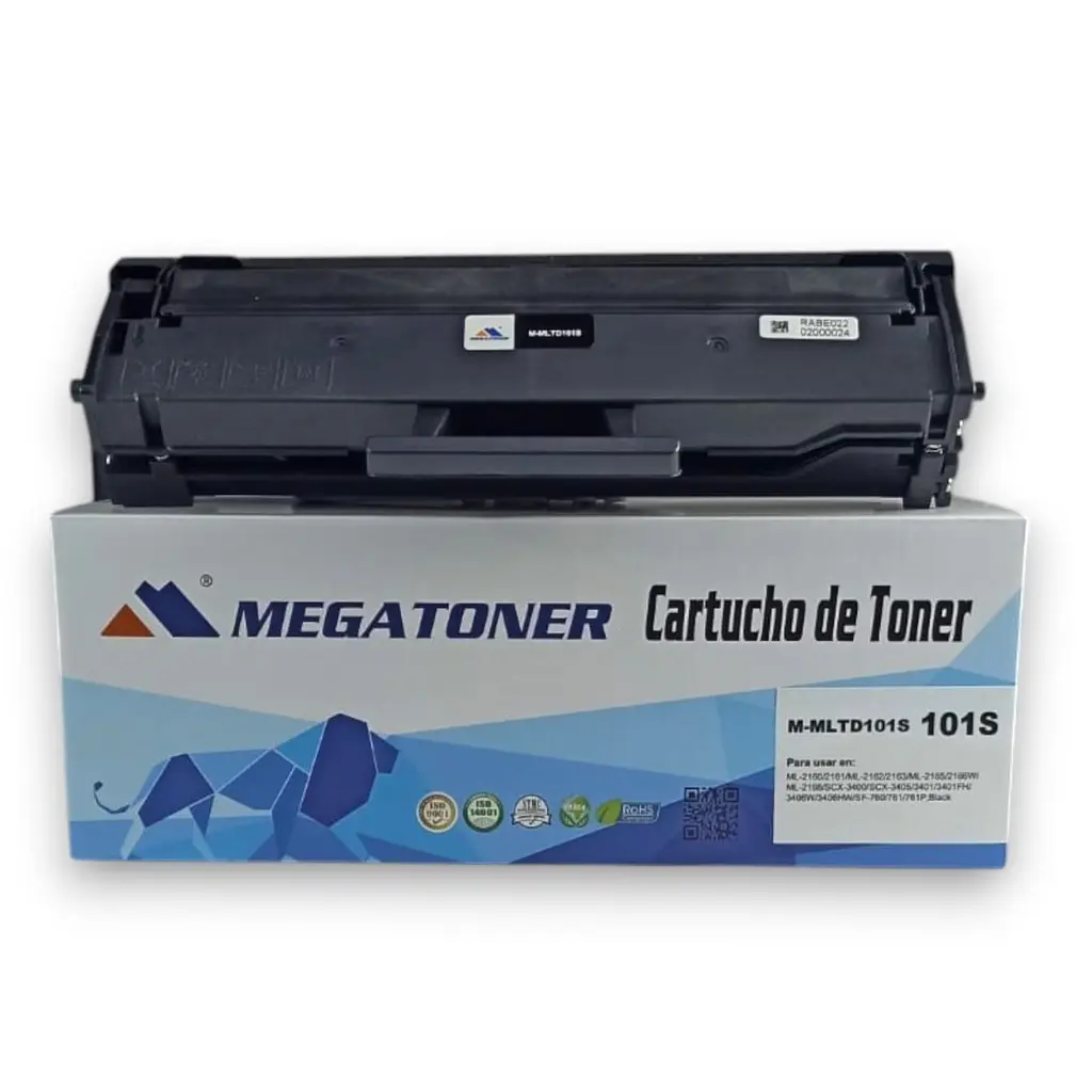 Tóner Samsung Negro MLT-D101S Compatible con ML-2160, ML-2165, SCX-3405 | Megatoner