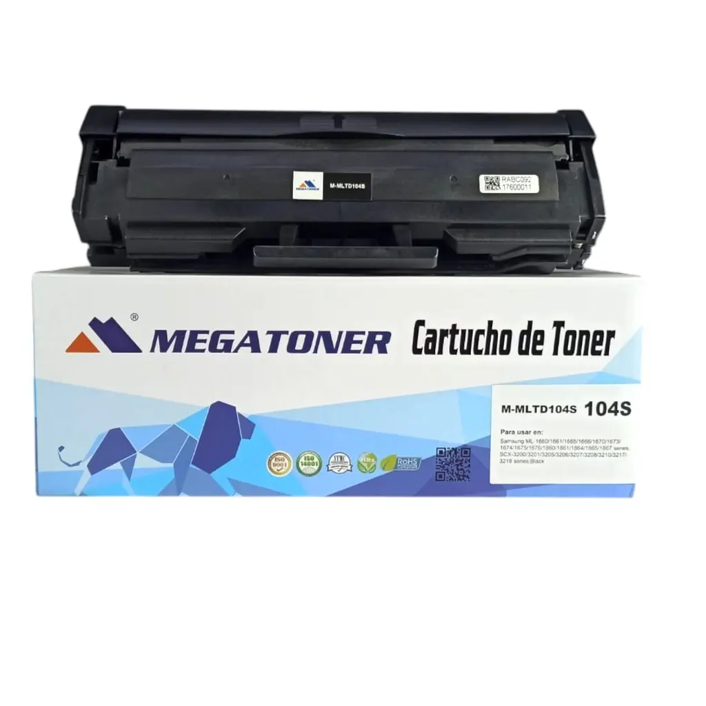 Tóner Samsung MLT-D104S (104S) Negro Con Chip Compatible con Samsung ML-1660 1670 1665 | Megatoner