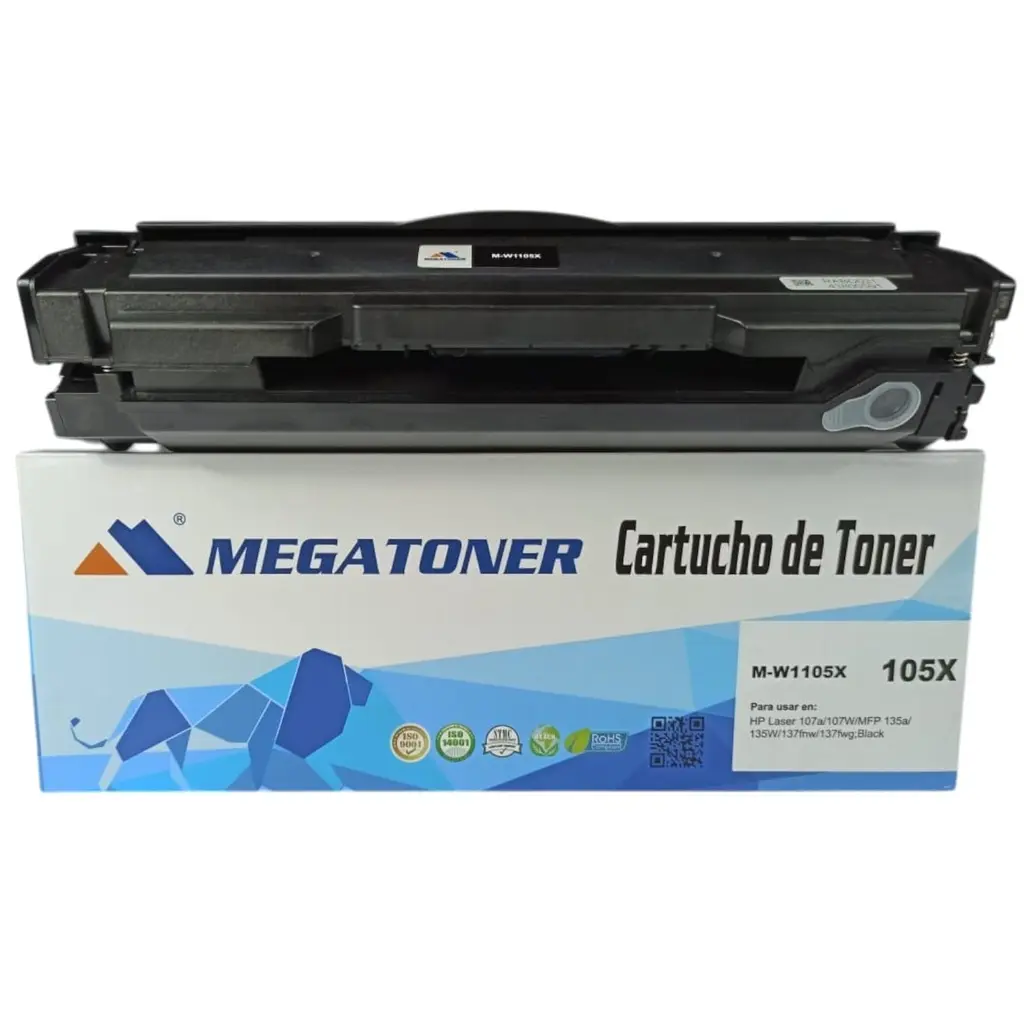 [121002] Tóner HP 105X con chip (M-W1105X) Compatible con HP 107, 135, 137 | Megatoner