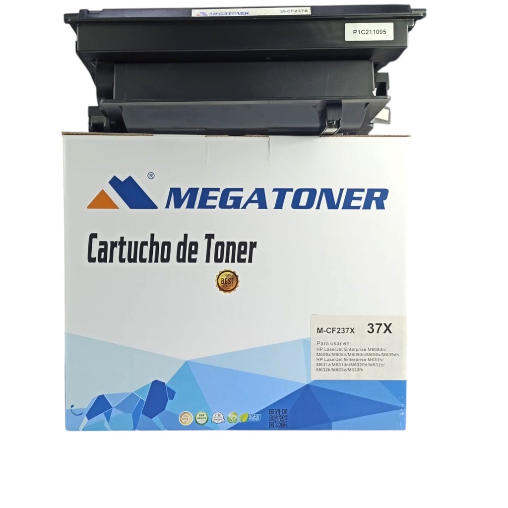 Tóner HP 37X (CF237X) Compatible con HP Flow M631, M632, M633, M608, M609, M631, M632, M633 | Megatoner