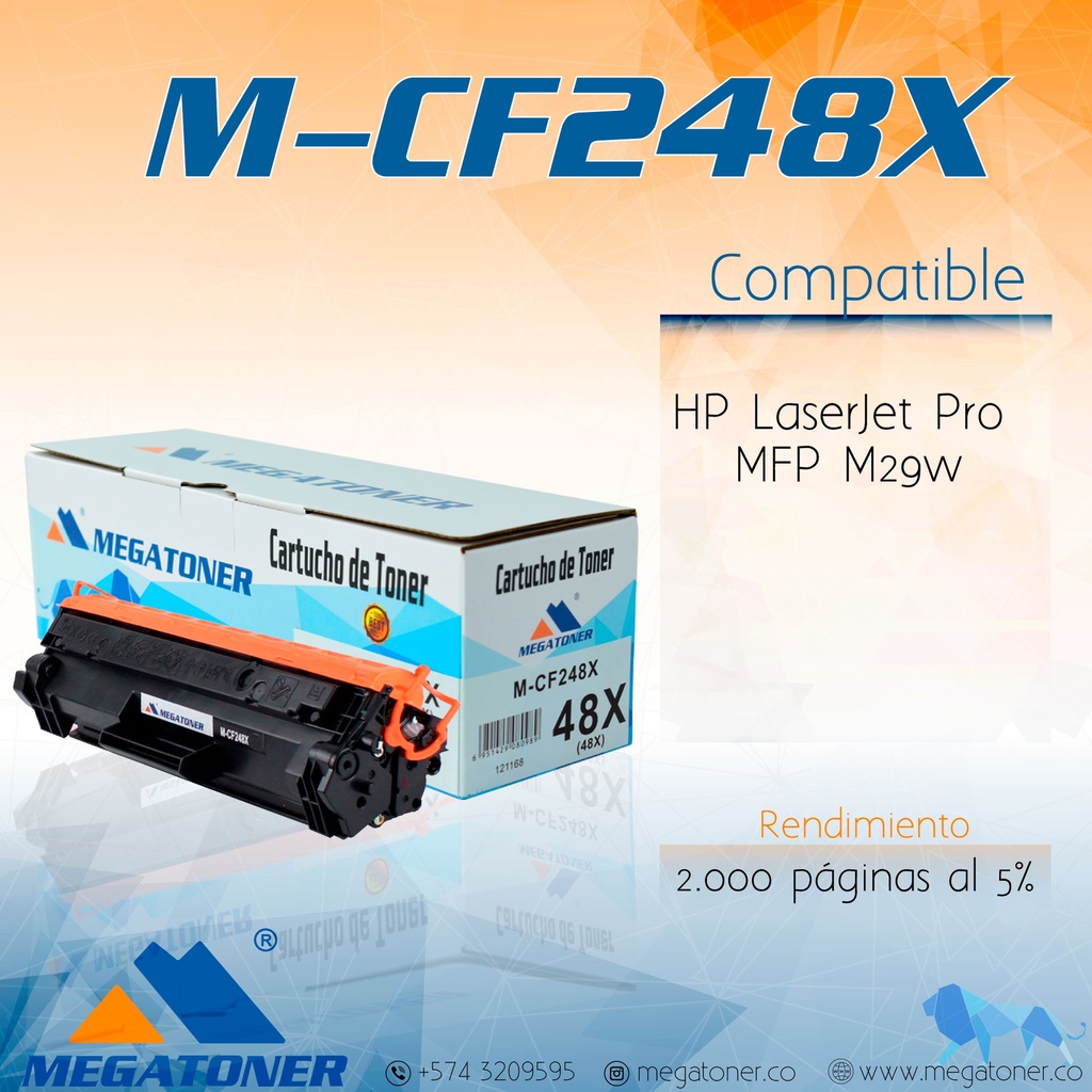 Tóner HP 48X (CF248X) Compatible con HP M15, M28 | Megatoner
