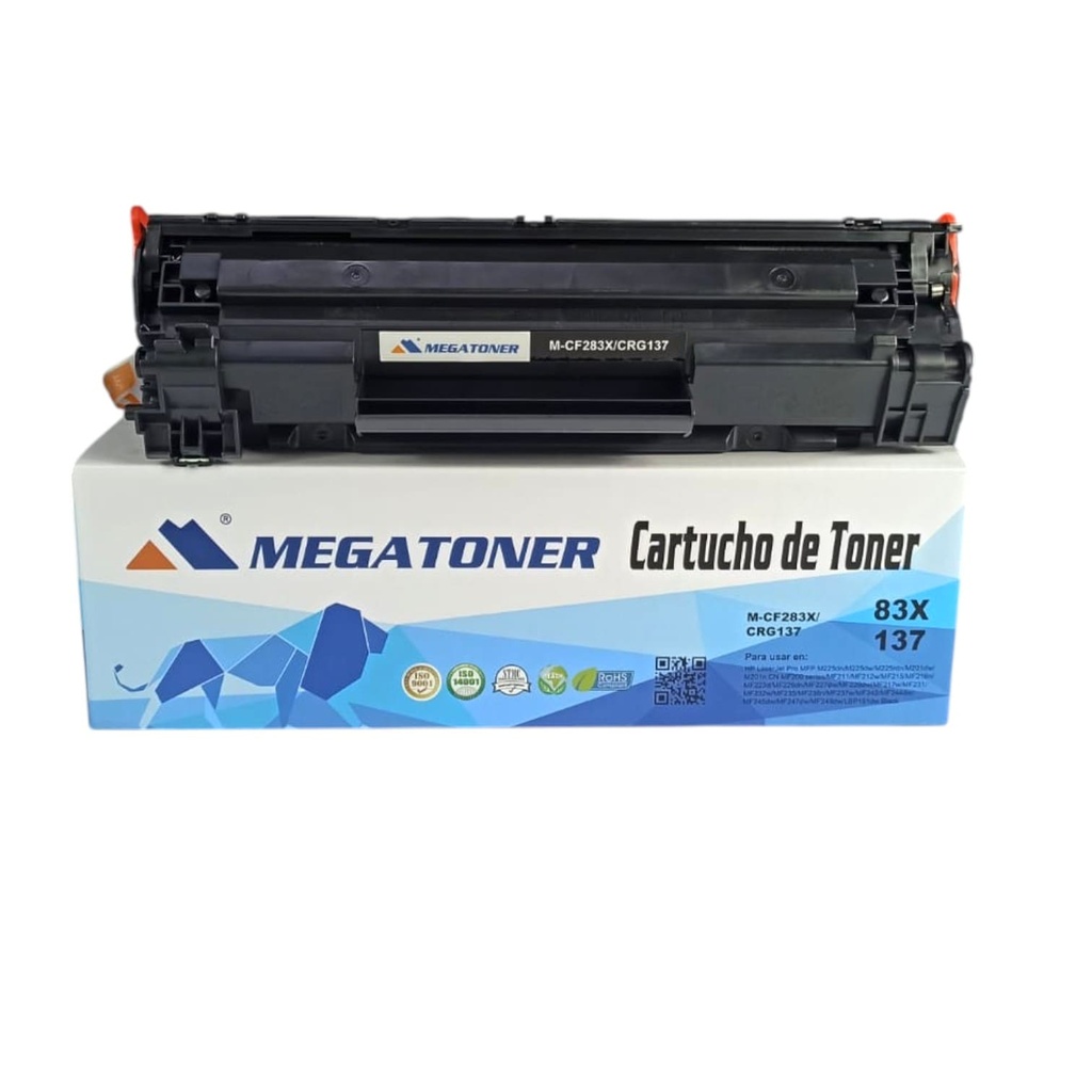 Tóner HP 83X (CF283X) Compatible con HP M125, M127, M201, M225  
Canon MF200 | Megatoner