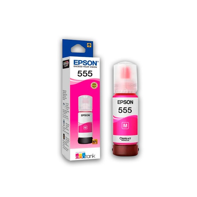 Botella de Tinta Magenta Epson 555 (T555320-AL) 70 ml  L3150 L3110 L3160 L5190 | Original
