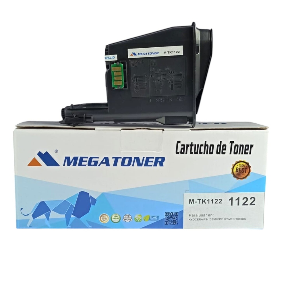 Tóner Kyocera 1122 MEGATONER Genérico Negro (M-TK1122) Compatible con Kyocera FS-1060 FS-1025