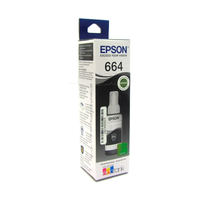 [215019] Botella de Tinta Epson 664 (T664120-AL) Negro 70 ml L120 L220   | Original