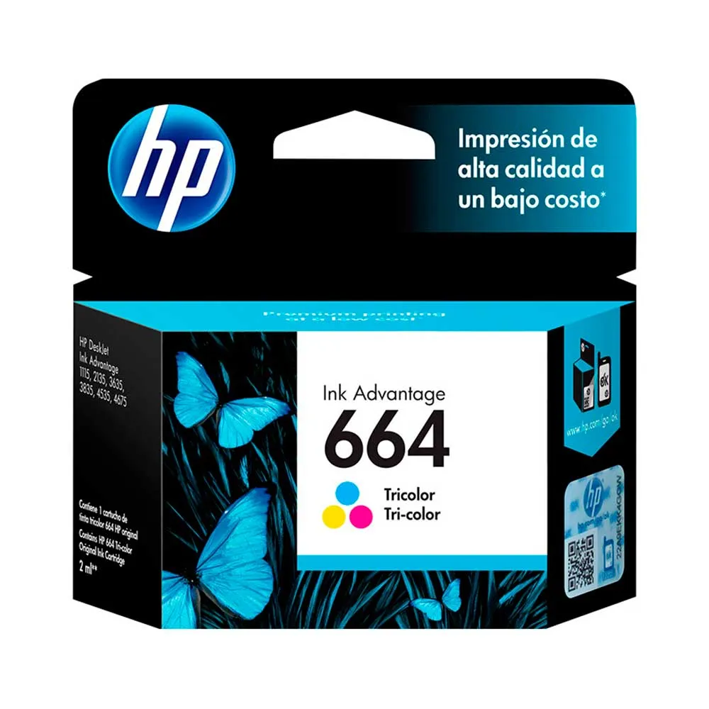 [211036] Cartucho de Tinta HP 664 Tricolor (F6V28AL) | Original